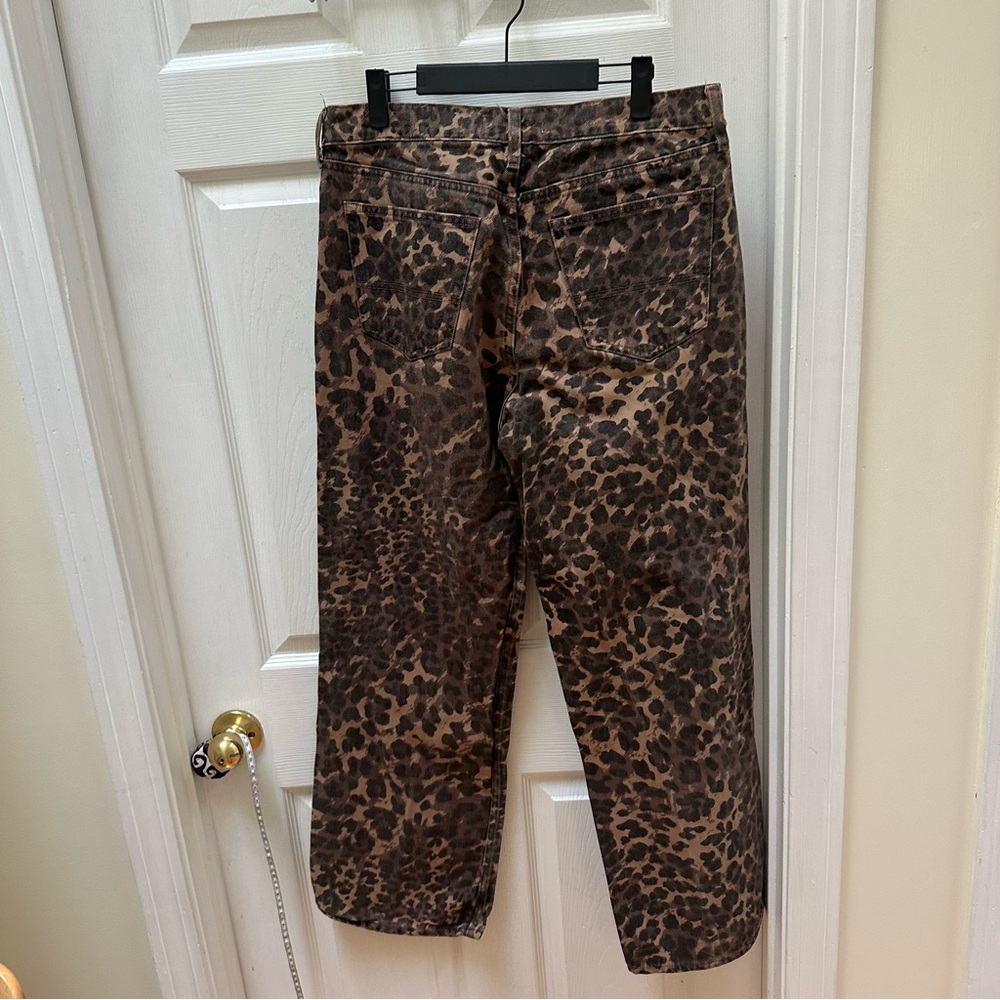 Abercrombie & Fitch Mid Rise cheetah leoparf animal Brown Pants jeans 29 8 - Picture 7 of 8